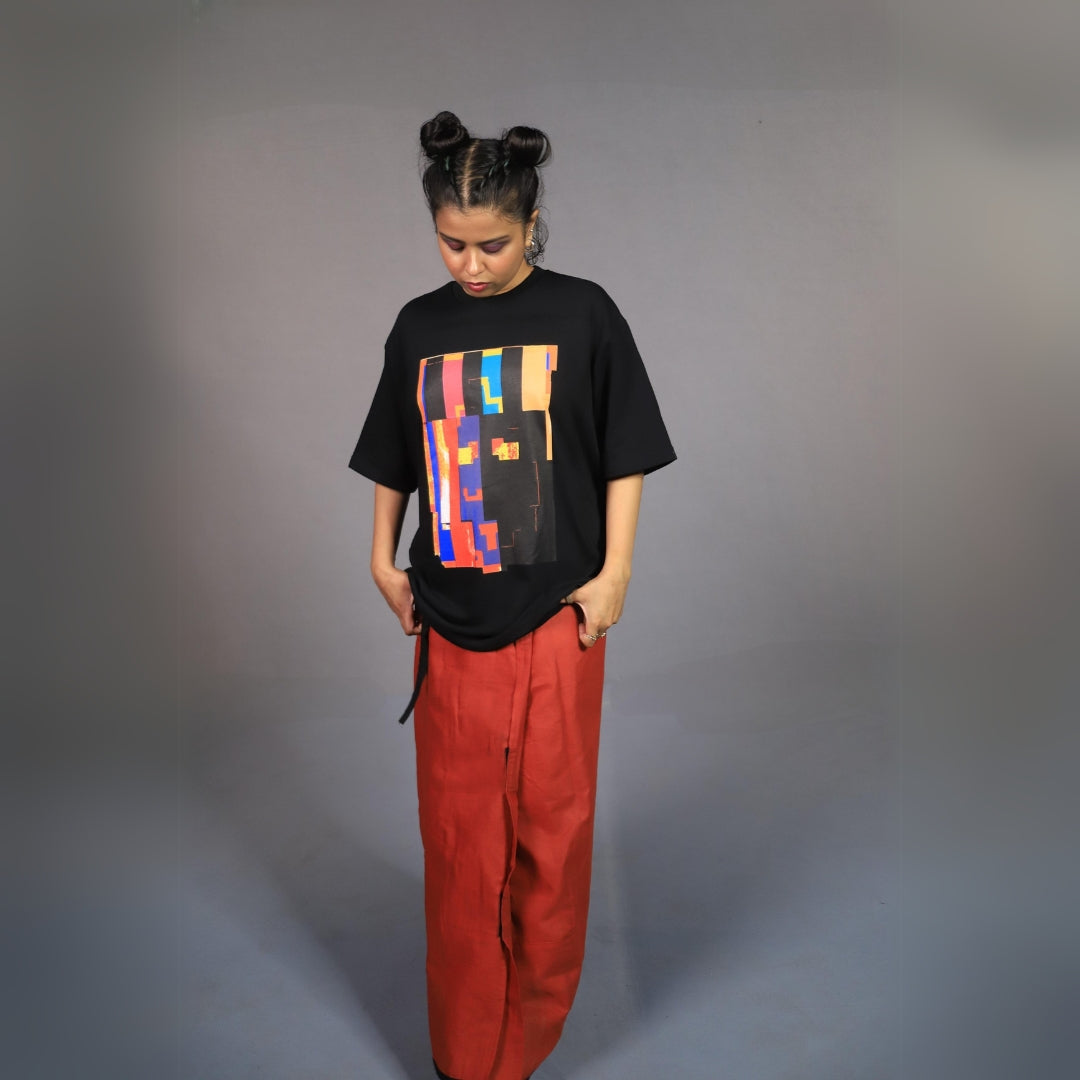 ODDCAT 8BIT OVERSIZED FRENCH TERRY COTTON T-SHIRTS