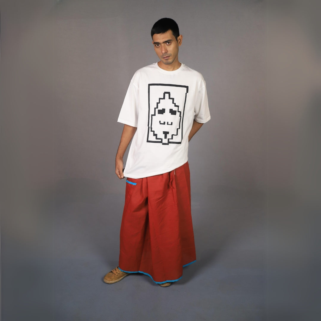 Odd Bongo Lungi RED WITH BLUE BORDER