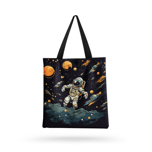 Astro-nut all over printed  Tote Bag with zipper