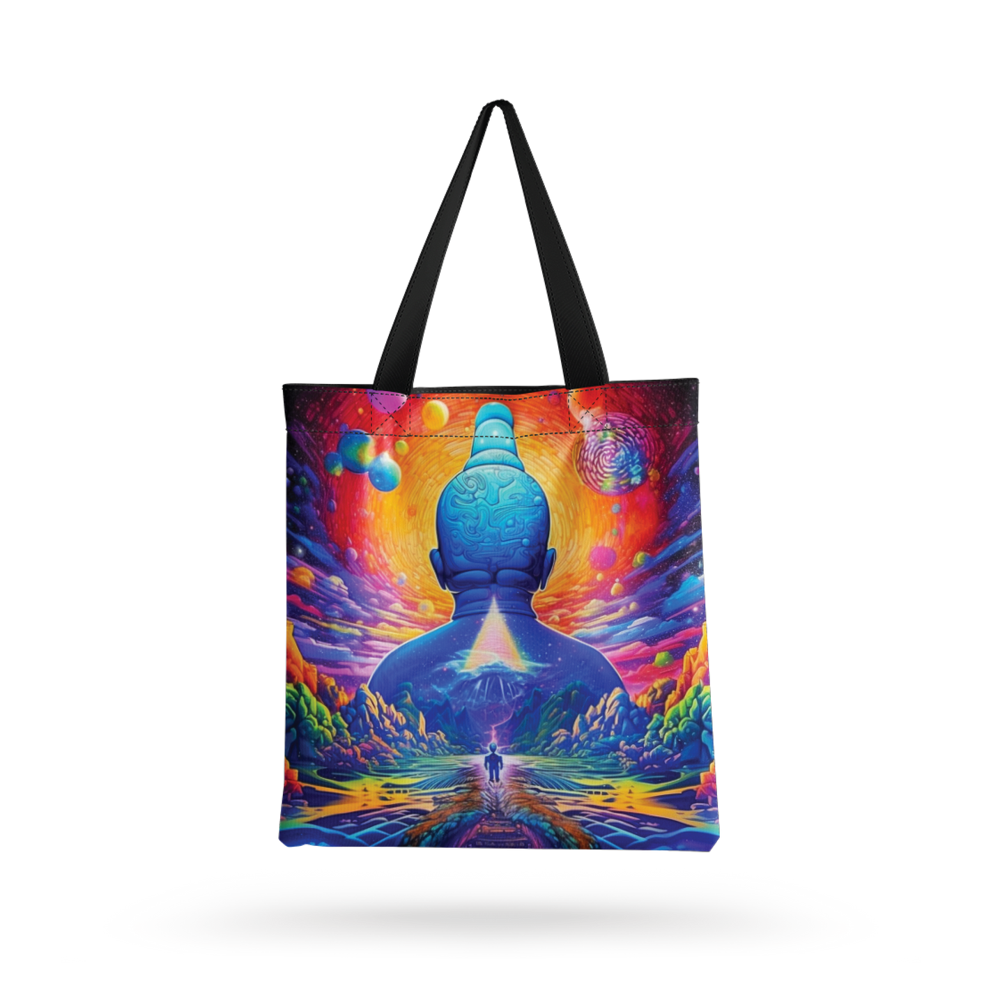 The Nine Consciousness all over printed Tote Bag with zipper