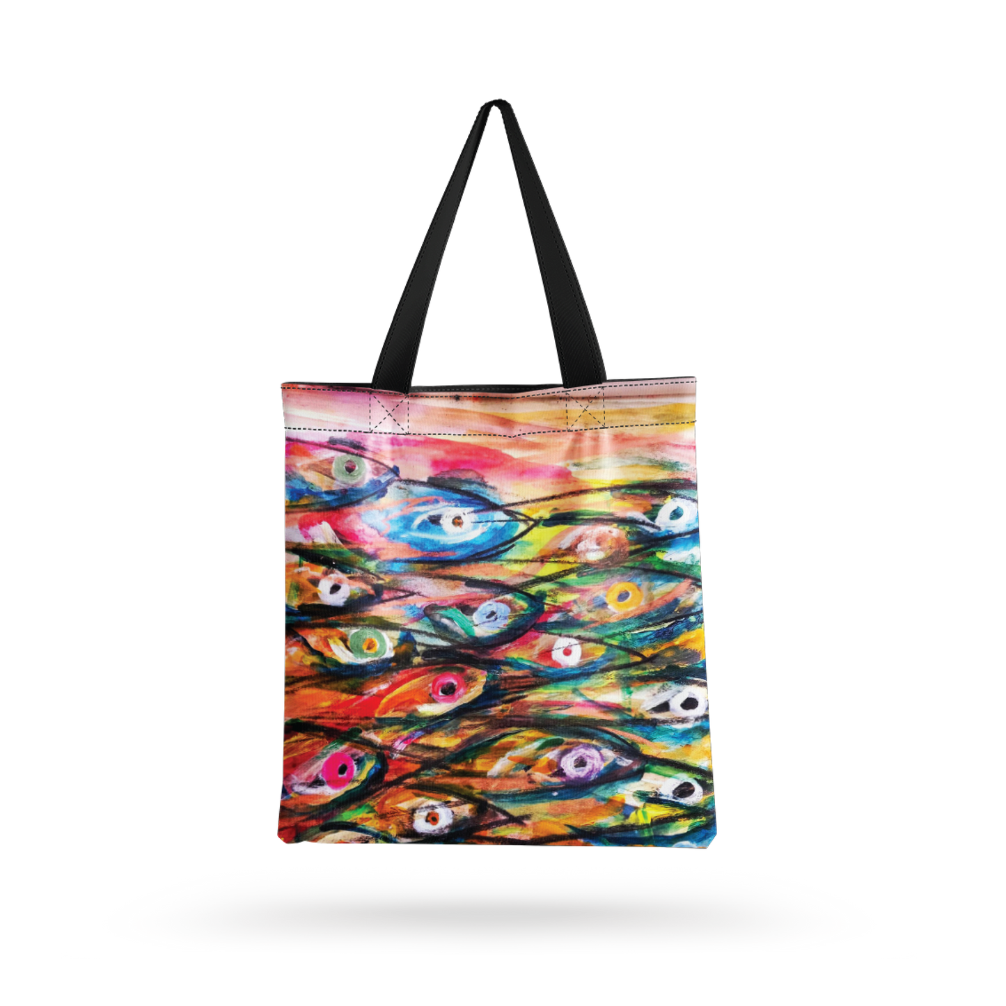 Aqua Realm all over printed  Tote Bag with zipper