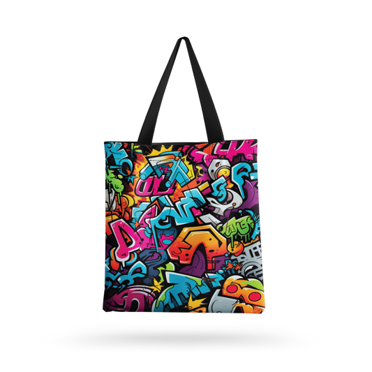 Paint That Graffiti all over printed  Tote Bag with zipper