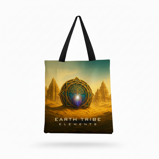 Earth Tribe all over printed  Tote Bag with zipper