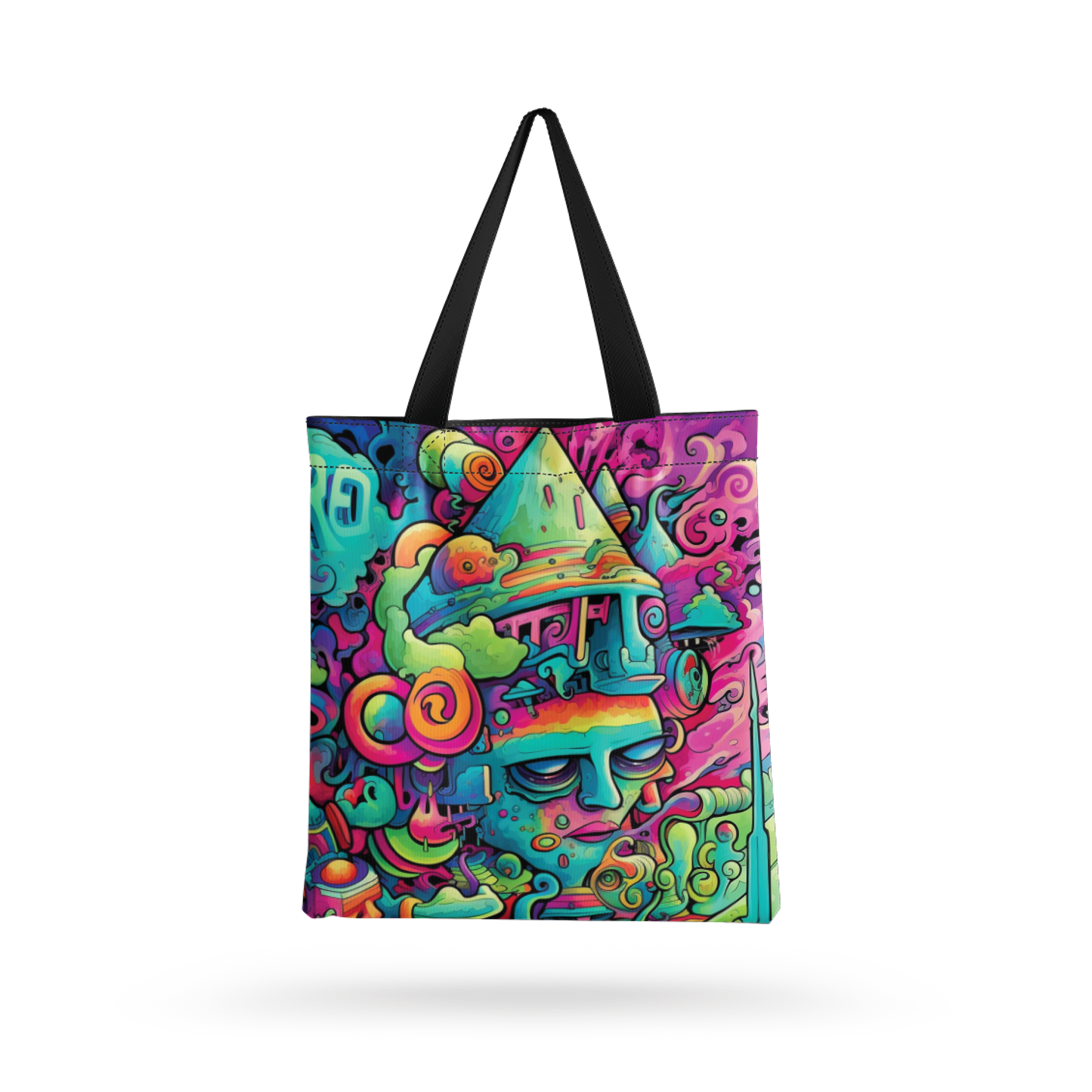 PSY MAMA all over printed Tote Bag with zipper