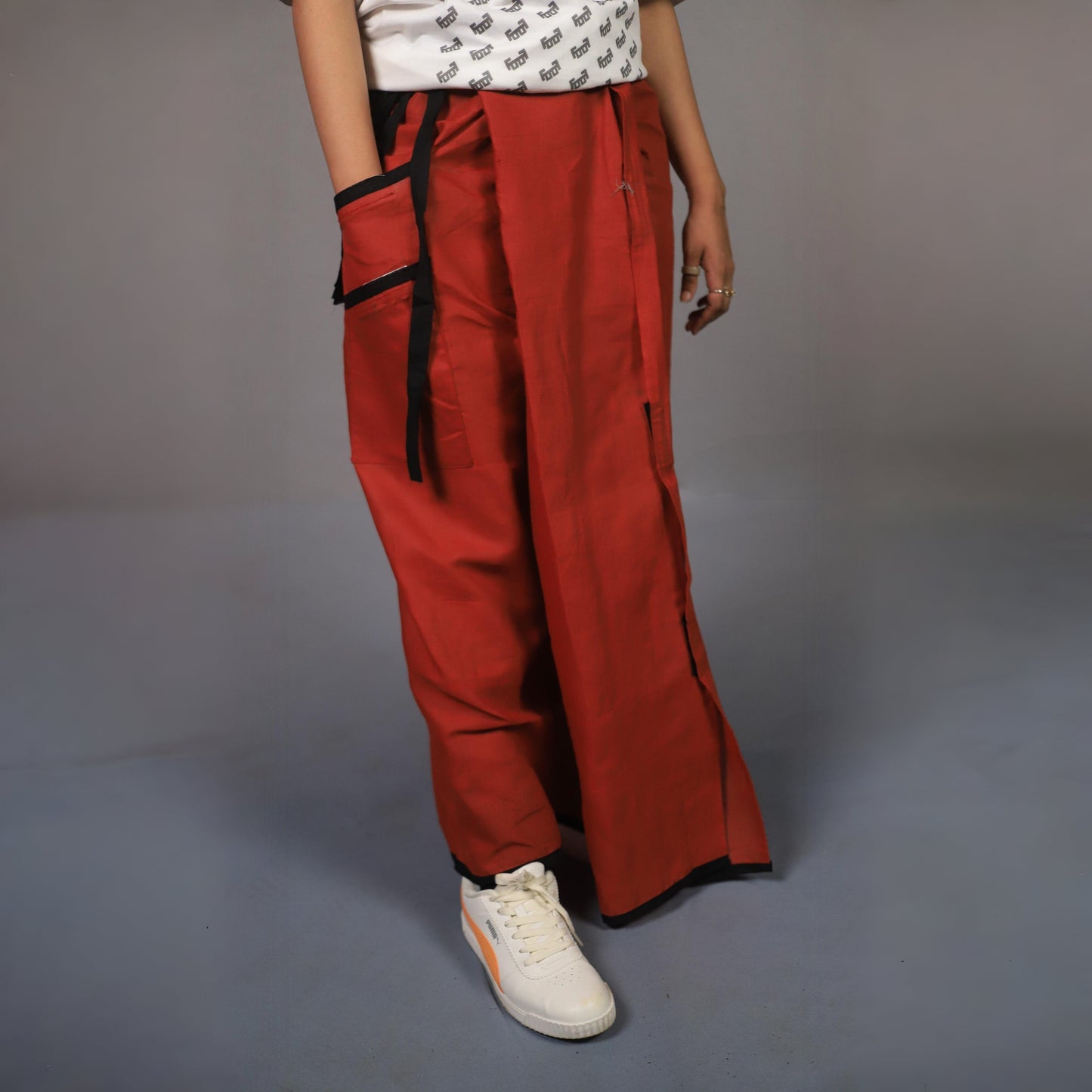 Odd Bongo Lungi RED WITH BLACK BORDER