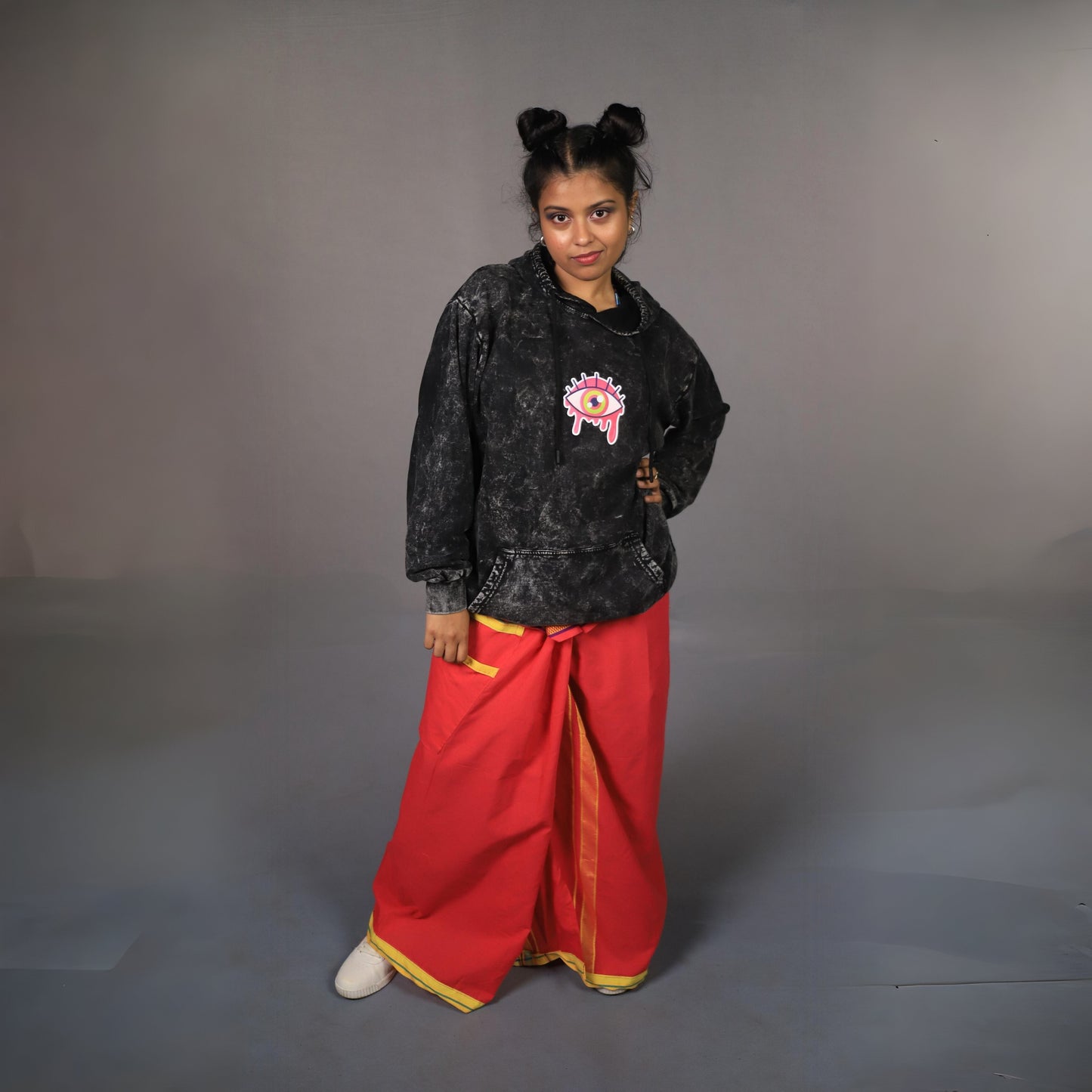odd bongo lungi PINK WITH YELLOW BORDER