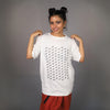 FOOF LOGO PATTERN SILVER REFLECTIVE REGULAR FIT COTTON T-SHIRTS