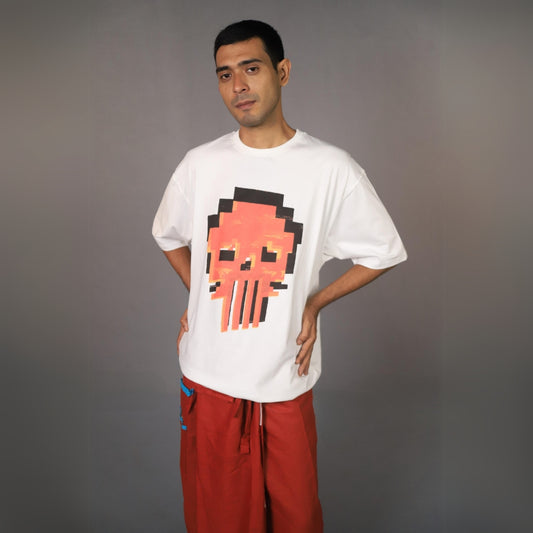 oddmundu 8bit OVERSIZED  COTTON T-SHIRTS