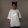 FOOF LOGO REFLECTIVE GREY OVERSIZED FRENCH TERRY COTTON T-SHIRTS