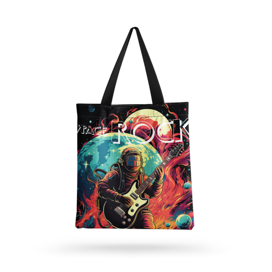 SPACE ROCK all over printed  Tote Bag with zipper