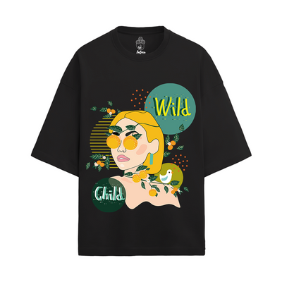 WILD CHILD OVERSIZED FRENCH TERRY COTTON T-SHIRTS