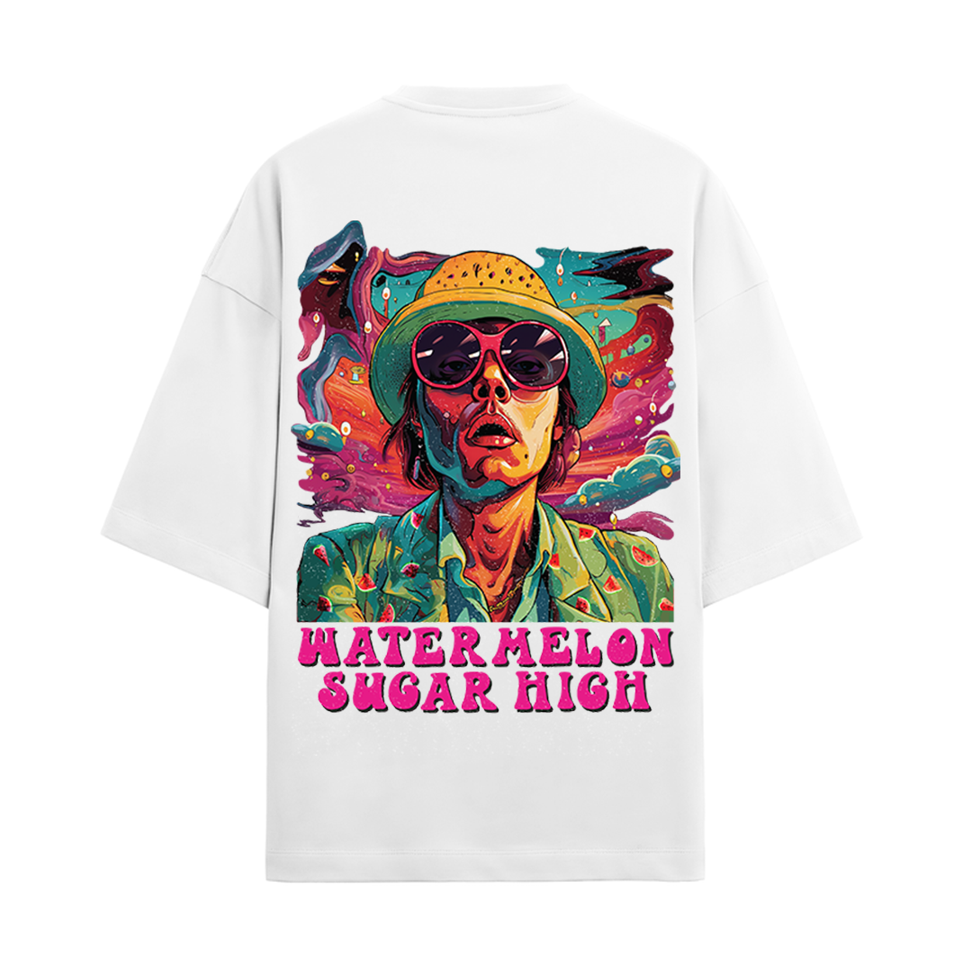 WATERMELON SUGAR HIGH OVERSIZED FRENCH TERRY COTTON T-SHIRTS