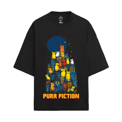 PURR FICTION OVERSIZED FRENCH TERRY COTTON T-SHIRTS