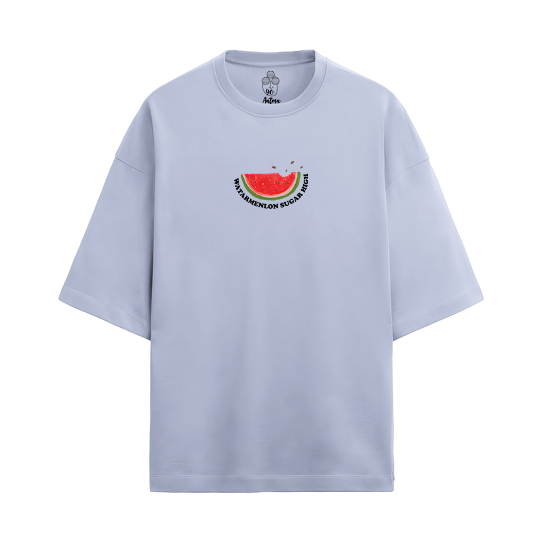 WATERMELON SUGAR HIGH OVERSIZED FRENCH TERRY COTTON T-SHIRTS