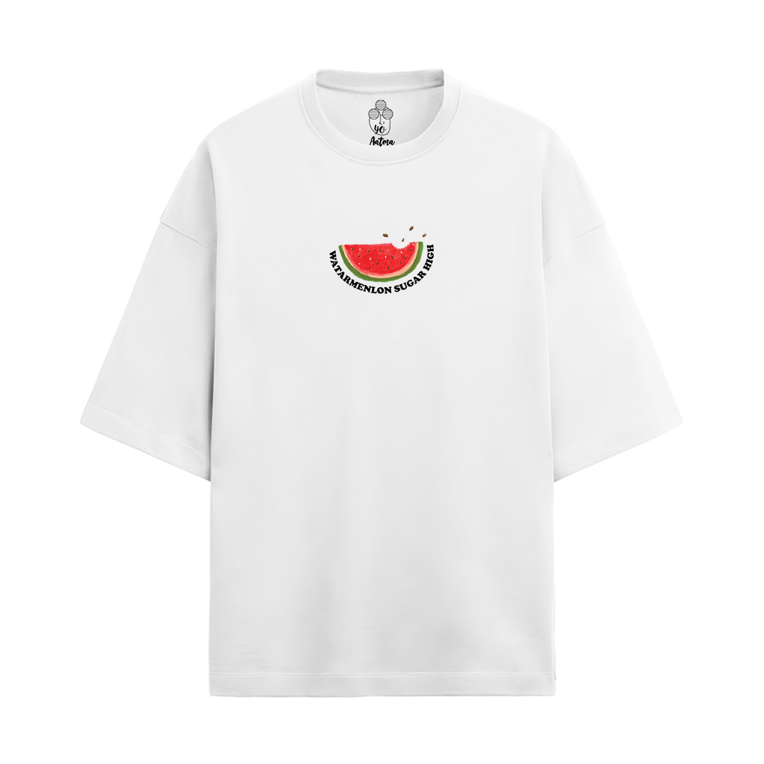 WATERMELON SUGAR HIGH OVERSIZED FRENCH TERRY COTTON T-SHIRTS